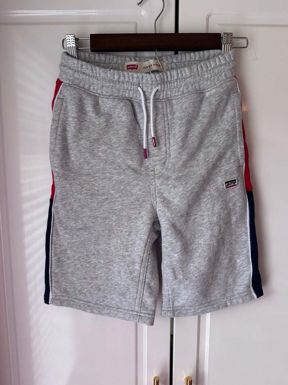 Levi's Jogger Short Size 10-12 Yrs Grey Cotton Blend Side Stripe